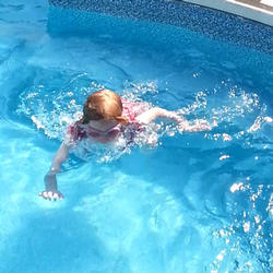 little girl in pool